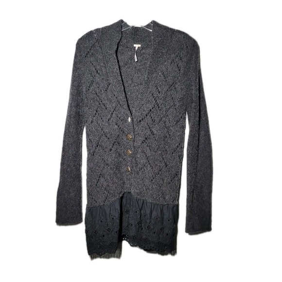 Free People Sweaters - Free People Y2K Womens Size Small Cardigan Wool Blend Gray